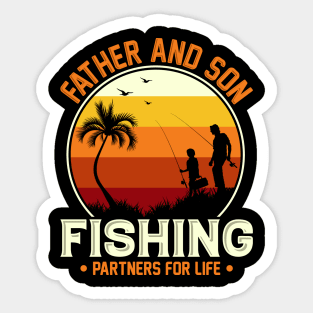 Father And Son Fishing Partners For Life Sticker